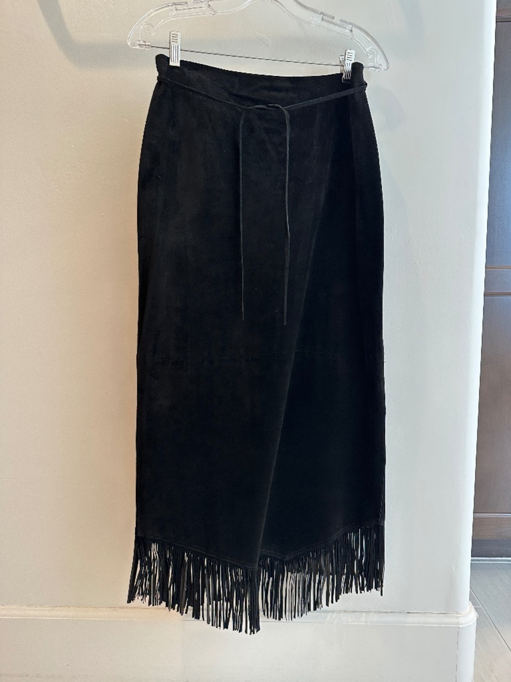 Cuir Zebra Leather Western Fringe Skirt Size 8